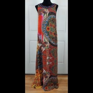 Desigual Long Maxi Dress Beaded Embroidered